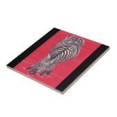 Zebra auf der Roten Keramik Fliese (Seite)