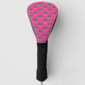 Zebra auf Hot Pink Golf Head Cover Golf Headcover (Vorderseite)