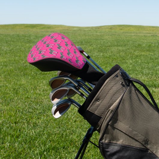 Zebra auf Hot Pink Golf Head Cover Golf Headcover (In SItu)