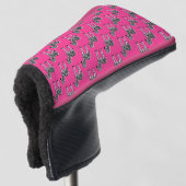 Zebra auf Hot Pink Golf Head Cover Headcover (3/4 Vorderseite)
