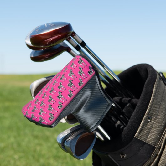 Zebra auf Hot Pink Golf Head Cover Headcover (In Situ)