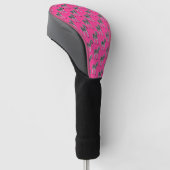 Zebra auf Hot Pink Golf Head Cover Headcover (angewinkelt)