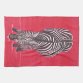 Zebra auf rotem Geschirrtuch (Horizontal)
