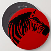 ZEBRA AUF ROTEM KNOPF BUTTON (Vorne & Hinten)
