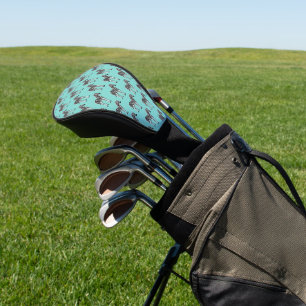 Zebra auf Türkisblauem Golf-Schlagkopfabdeckung Golf Headcover