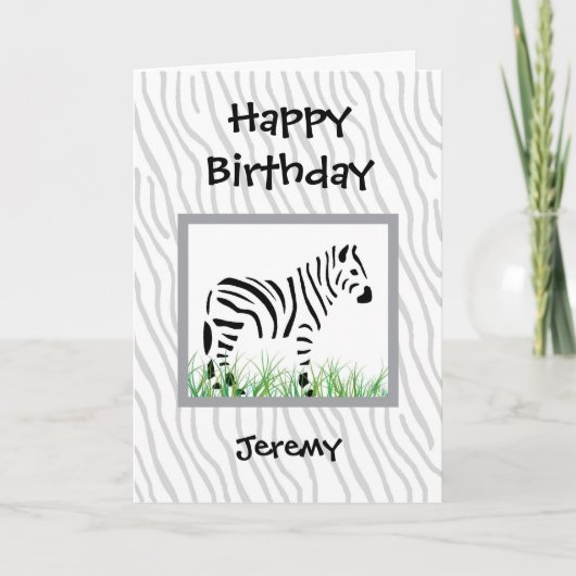Zebra auf weißem Hintergrund Karte (Vorderseite)
