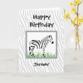 Zebra auf weißem Hintergrund Karte (Gelbe Blume)