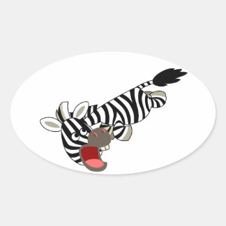 Zebra-Aufkleber für niedlichen prankenhaften Carto Ovaler Aufkleber