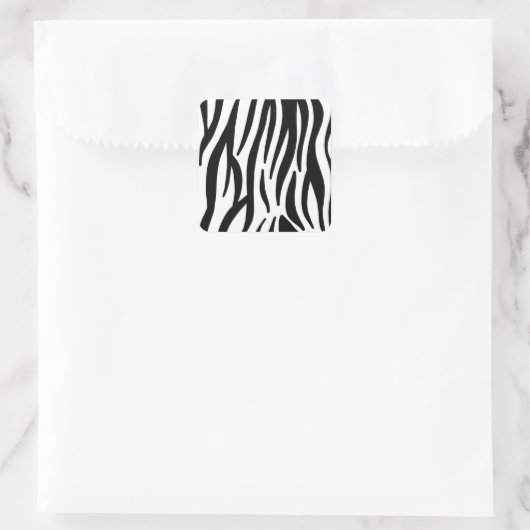 Zebra-Aufkleber Quadratischer Aufkleber (Tasche)