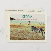 Zebra aus Kenia, Mwea National Reserve Postkarte (Vorne/Hinten)