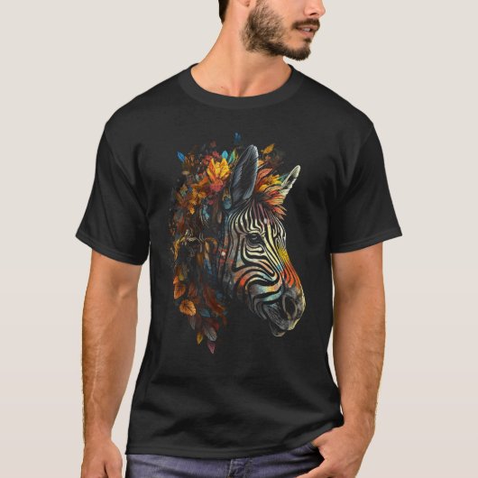 Zebra Autumn Leaves Frische Pasta machen T-Shirt (Vorderseite)