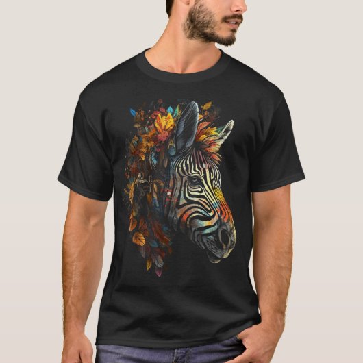 Zebra Autumn Leaves Frische Pasta machen T-Shirt (Vorderseite)