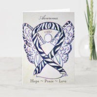 Zebra Awareness Ribbon Angel Grußkarte