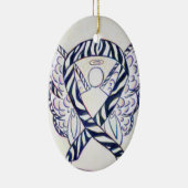 Zebra Awareness Ribbon Angel Ornament (Rechts)