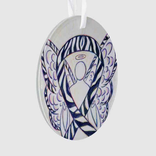 Zebra Awareness Ribbon Angel Ornamente (Vorderseite)