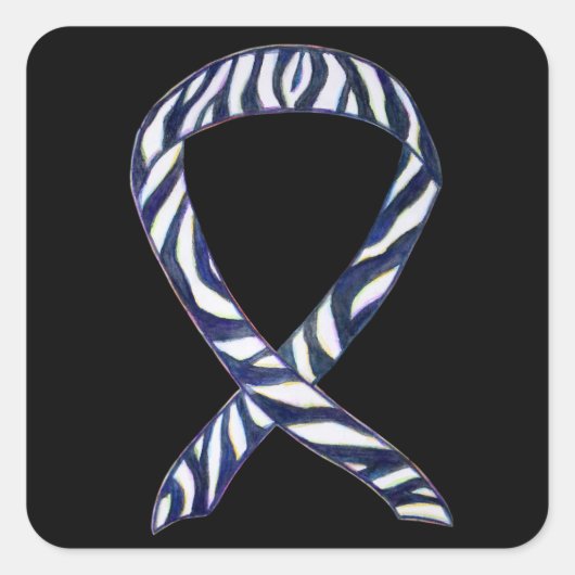 Zebra Awareness Ribbon Art Custom Sticker Decks (Vorderseite)