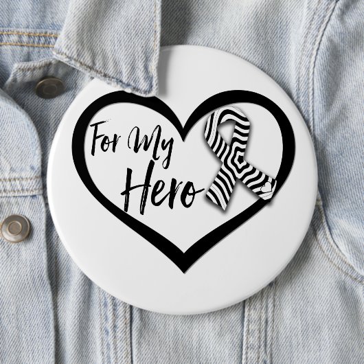 Zebra Awareness Ribbon für meinen Helden Button (Beispiel)