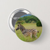 Zebra Baby and Mom Button (Vorne & Hinten)