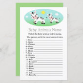 Zebra Baby Animals Name Game (Vorne/Hinten)