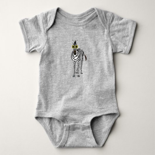Zebra Baby Bodysuit Strampler (Vorderseite)