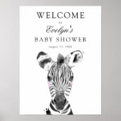 Zebra Baby Dusche Begrüßungszeichen Poster (Vorne)