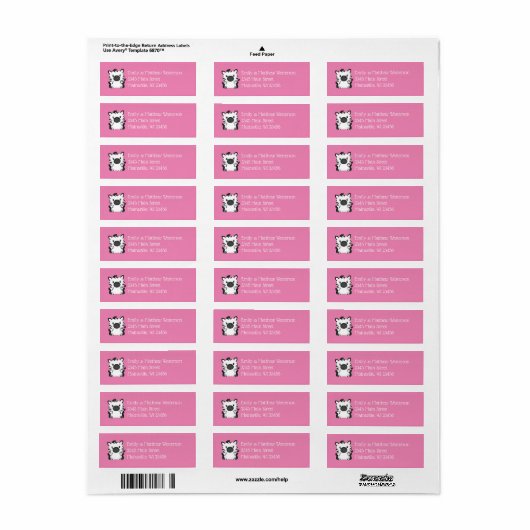 Zebra Baby Dusche Pink (Vorne)