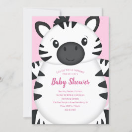 Zebra Baby Dusche Pink Einladung