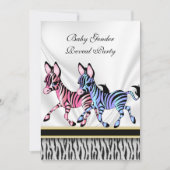 Zebra Baby Gender Reveal Party Einladung (Vorderseite)