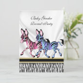 Zebra Baby Gender Reveal Party Einladung (Stehend Vorderseite)