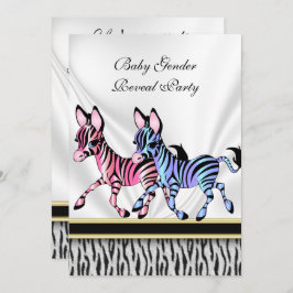 Zebra Baby Gender Reveal Party Einladung