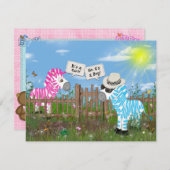 Zebra Baby Gender Reveal Party Einladung (Vorne/Hinten)