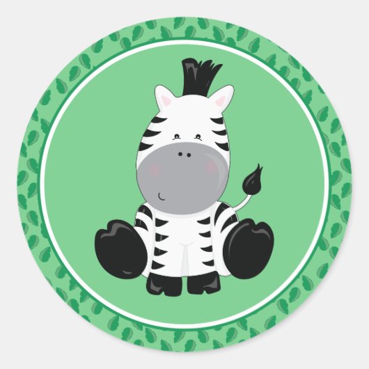 Zebra | Baby Safari Runder Sticker (Vorderseite)