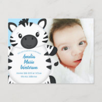 Zebra Baby Shower Blue