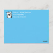 Zebra Baby Shower Blue Postkarte (Rückseite)