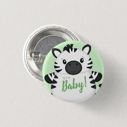 Zebra Baby Shower Button (Vorne & Hinten)