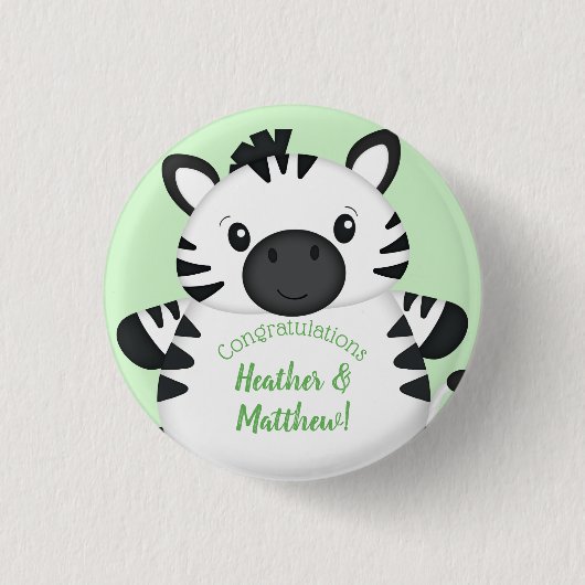 Zebra Baby Shower Button (Vorderseite)