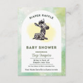 Zebra Baby Shower Cartoon verzaubert Begleitkarte (Vorderseite)