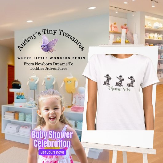 Zebra Baby Shower Cartoon verzaubert T-Shirt