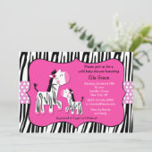 Zebra Baby Shower Einladungen (Stehend Vorderseite)