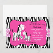 Zebra Baby Shower Einladungen (Vorne/Hinten)