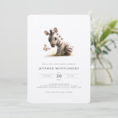 Zebra Baby Shower Gender Neutrale Einladung (Stehend Vorderseite)