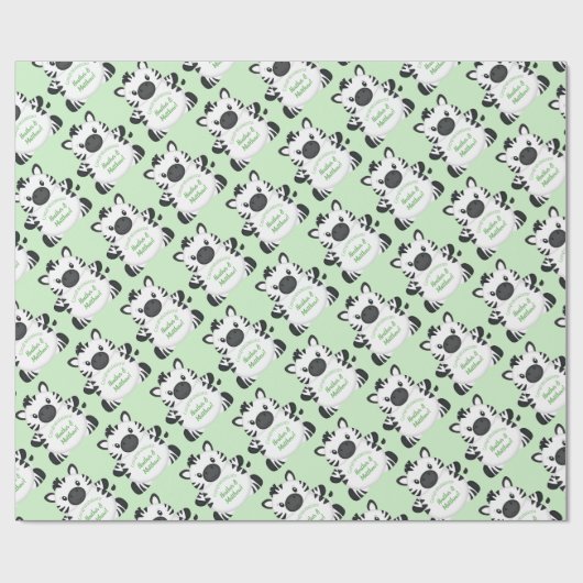 Zebra Baby Shower Geschenkpapier (Flach)