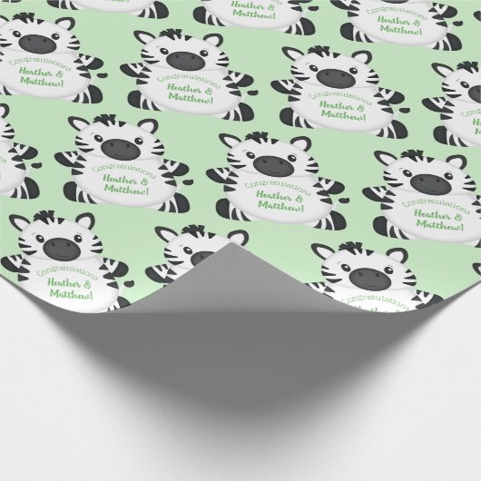 Zebra Baby Shower Geschenkpapier (Ecke)