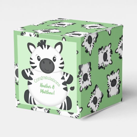 Zebra Baby Shower Geschenkschachtel (Vorderseite)