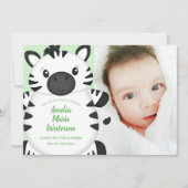 Zebra Baby Shower Green Einladung (Vorderseite)