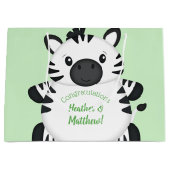 Zebra Baby Shower Große Geschenktüte (Vorderseite)