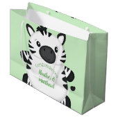 Zebra Baby Shower Große Geschenktüte (Vorderseite Schrägansicht)