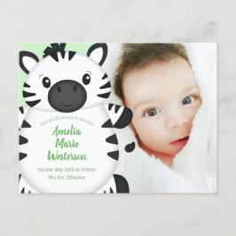 Zebra Baby Shower Postkarte