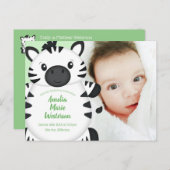 Zebra Baby Shower Postkarte (Vorne/Hinten)