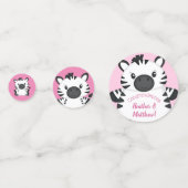 Zebra Baby Shower Safari Pink Girl Konfetti (Vorderseiten)